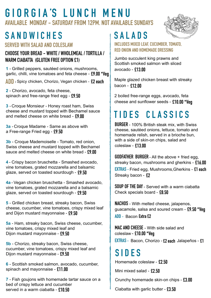 Menu | High Tides